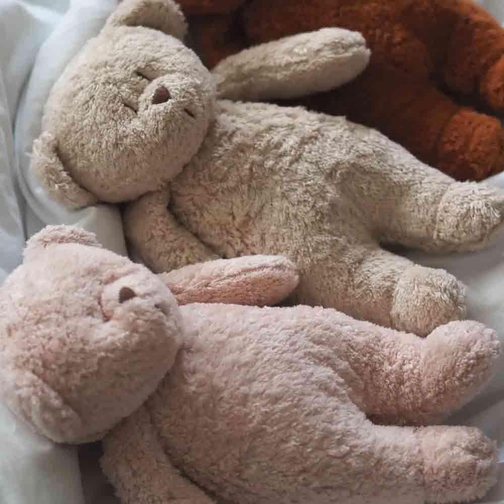 Ourson Moonie avec son et lumière bio rose – Image 3