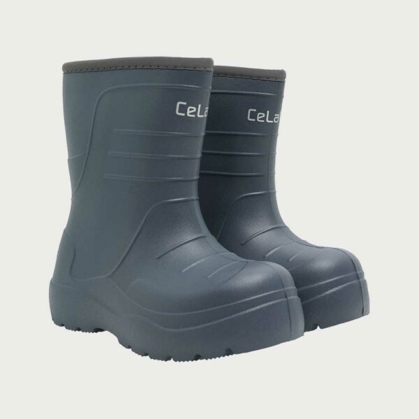 Furred rain boots plain grey