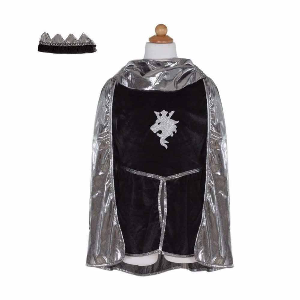 Silver Knight cape + crown set