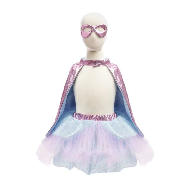 Super-Duper tutu + cape + mask pink/light blue