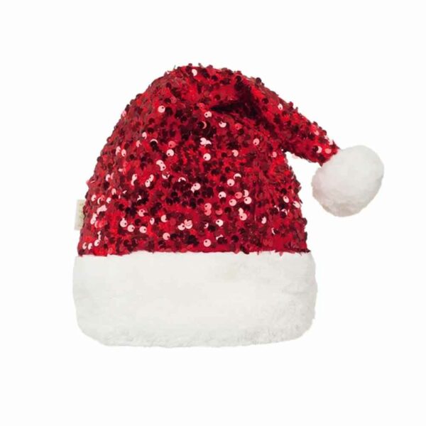 Jolly Santa Sequin Velvet Christmas Hat