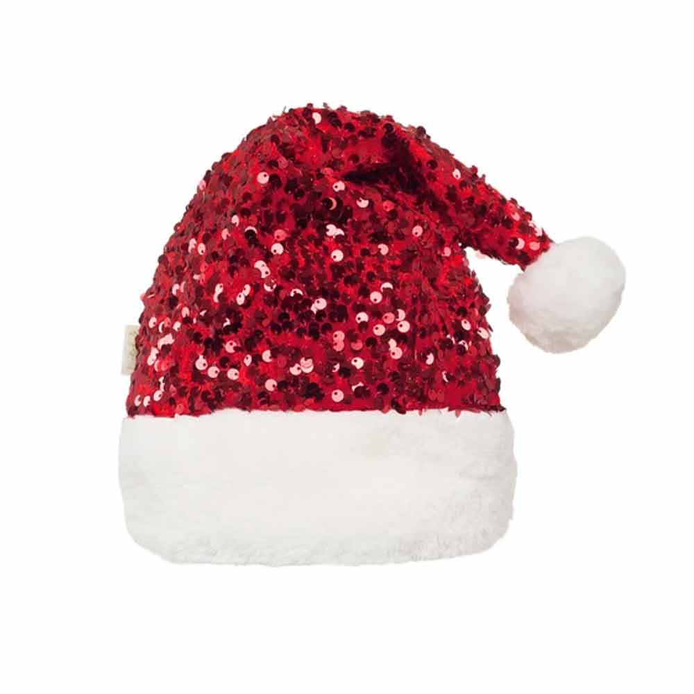 Jolly Santa Sequin Velvet Christmas Hat