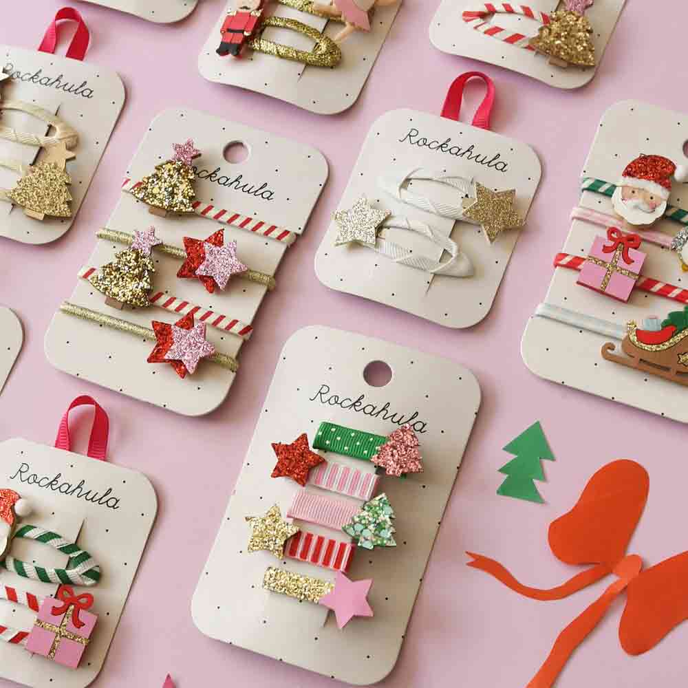 Stripy Christmas Tree Clips Elastics - Image 2