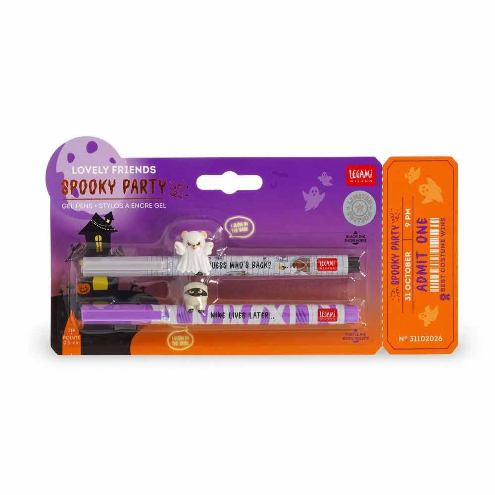 Set 2 Stylos gel décoré Spooky