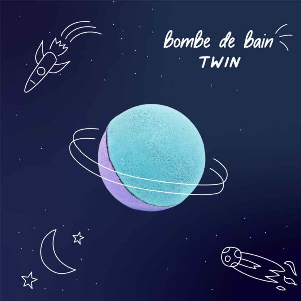 Boules de bain bleu et violette x2