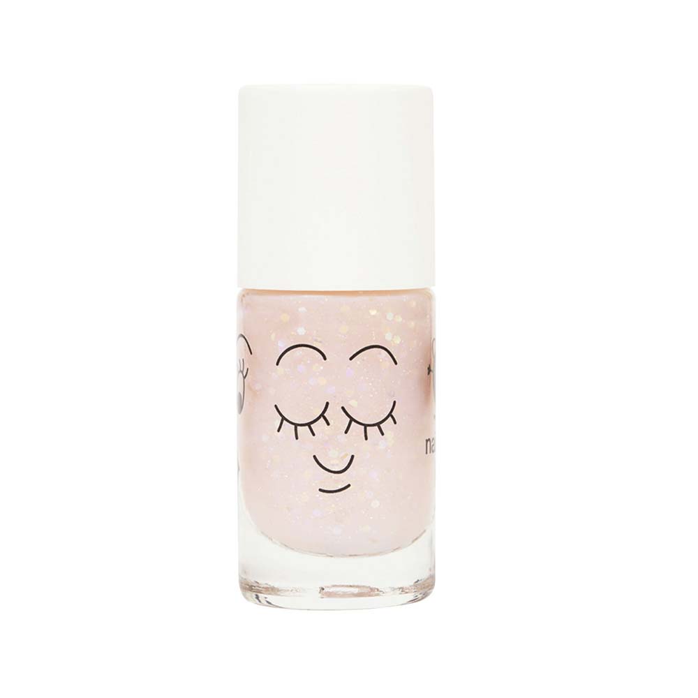 Polly Transparent Water Polish Pink Sequin